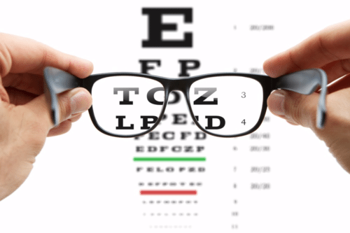 Eye chart for vision impairment testing